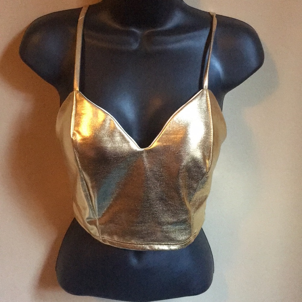 Gold Metallic Crop Top